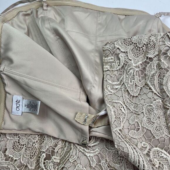 Cache vintage Dress 12 Lace Strapless Glam Party Cocktail Wedding Holiday - Picture 13 of 14